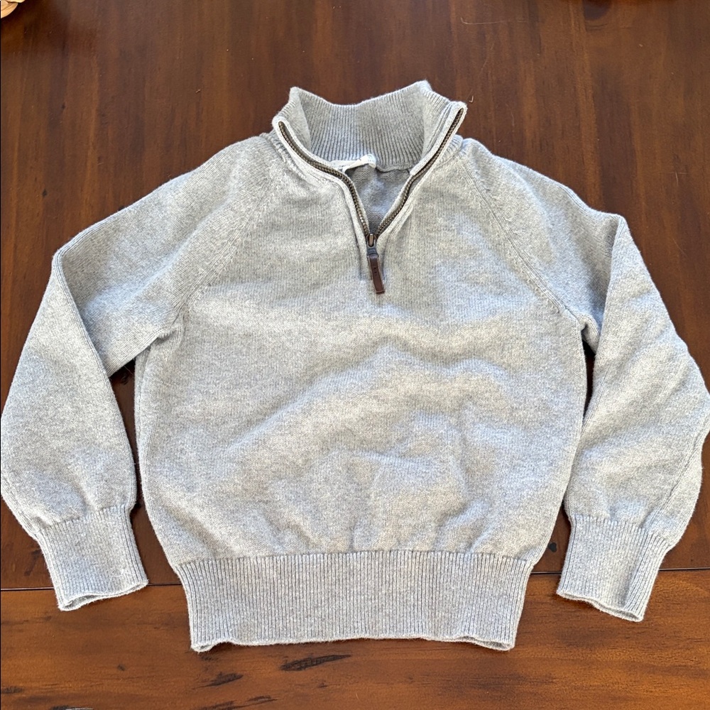 Crewcuts boy’s Heather Gray Quarter Zip-Up Sweater